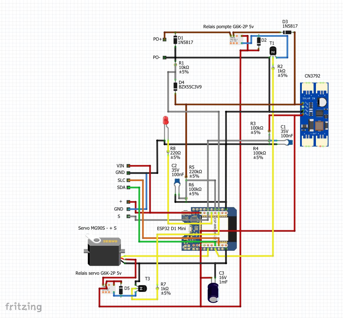 Electronic schematic of the autonomous solar system