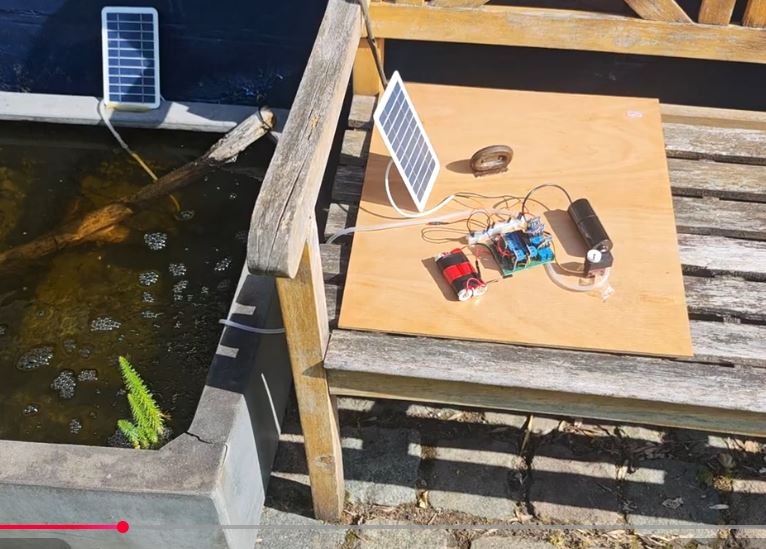 Solar tracker prototype for pond aerator