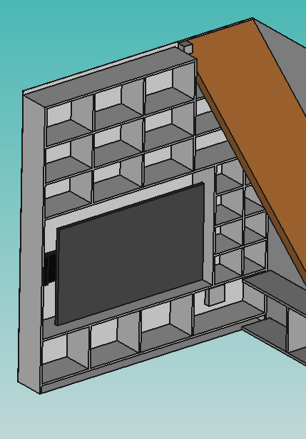 3D modeling of the bookshelf in FreeCAD